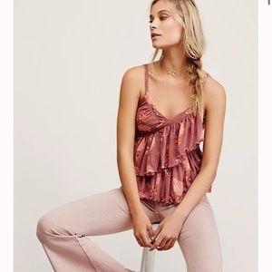 FREE PEOPLE Melbourne Floral Printed Tiered Ruffle Tank